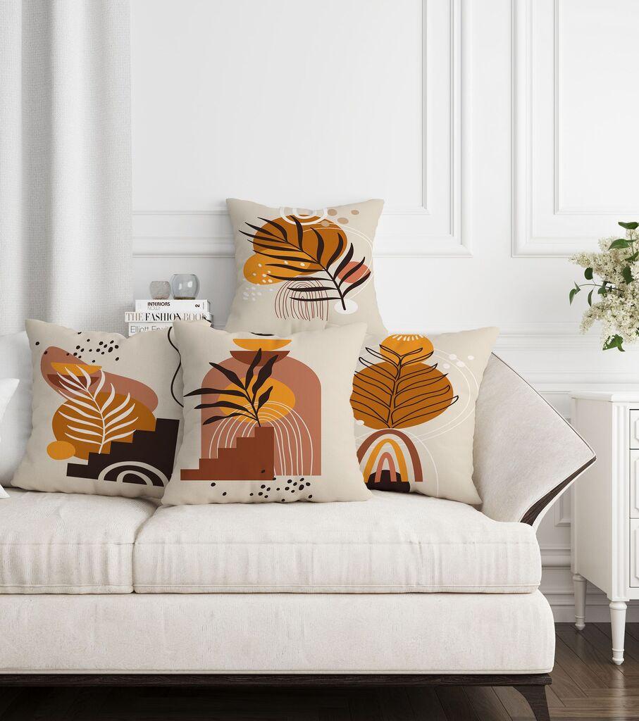 Комплет декоративни навлаки за перници Aberto Design ASR-plw4-12, 43 x 43 см, 4 парчиња, повеќебојни