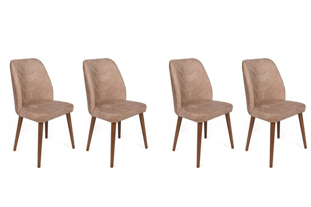 Комплет столчиња Hanah Home Dallas-523 V4, 75x62x102 см, 4 парчиња, беж