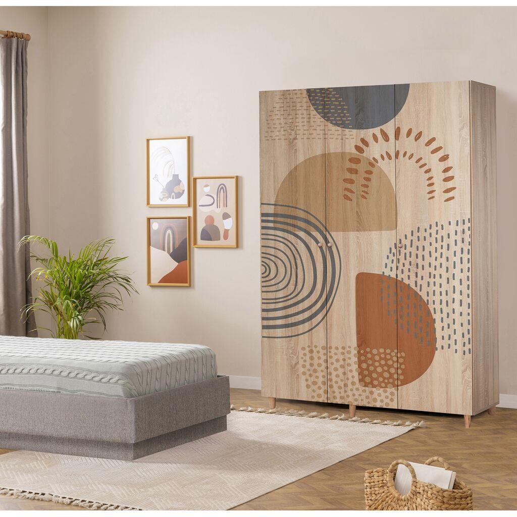 Гардеробер Hanah Home Lena 3 -975, 135x192x52 см, даб