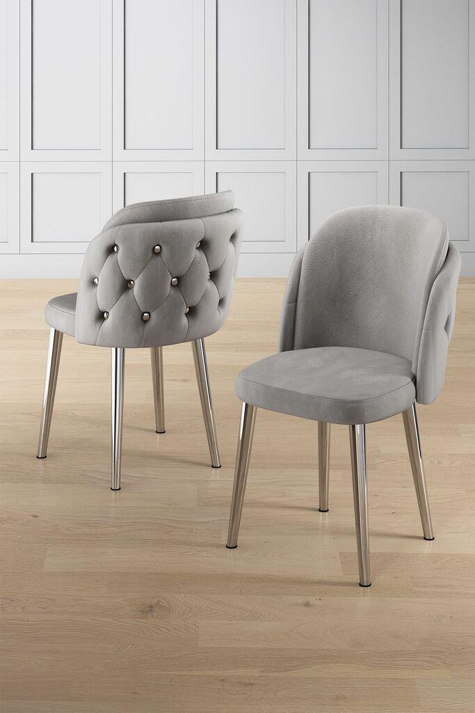 Комплет столчиња Hanah Home Axle, 85x59x98 см, 4 парчиња, светло сива боја