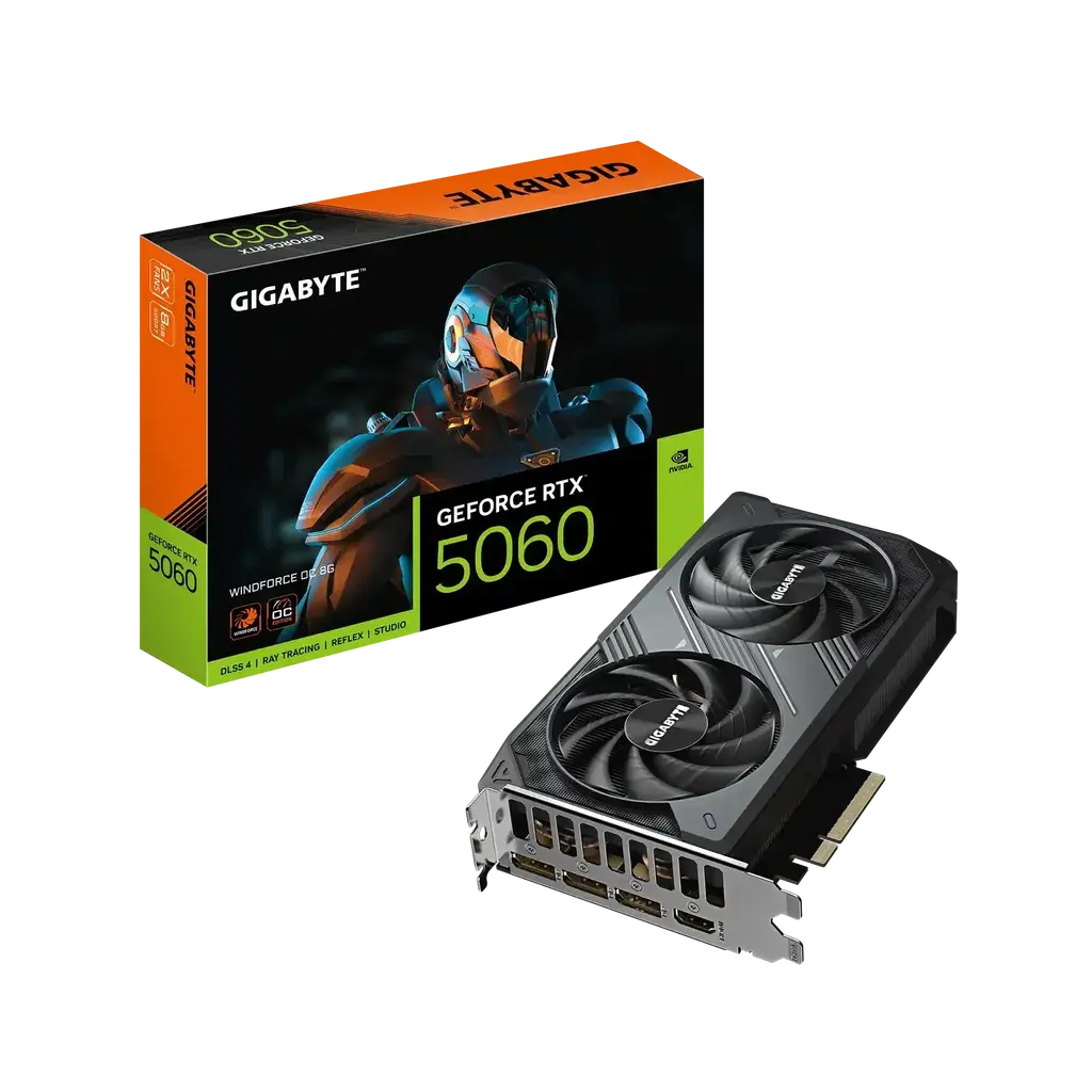 Графичка картичка Gigabyte GeForce RTX 5060, Windforce, OC, GV-N5060WF2OC-8GD, 8GB, GDDR7