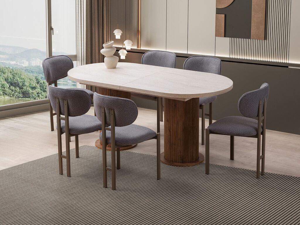 Трпезариска маса Hanah Home Split Gusto 2953, 180x77x90 см, беж