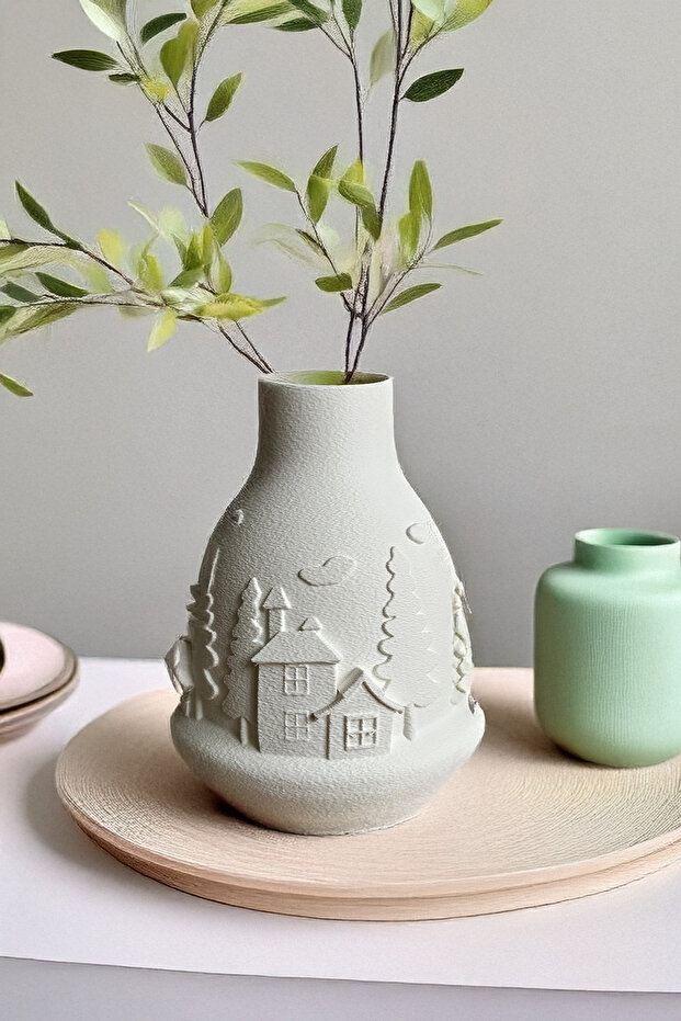 Вазна „Зимско село" од Аберто Дизајн, сива