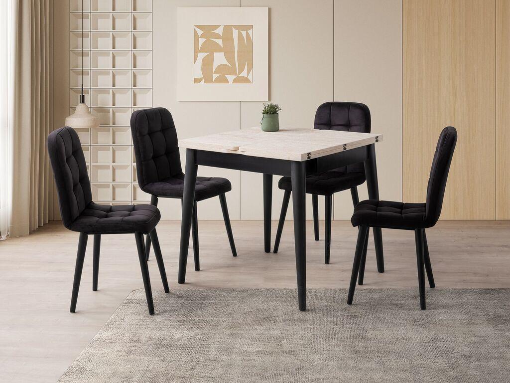 Трпезариска маса Hanah Home Split Totem 3044, 80x75x80 см, беж