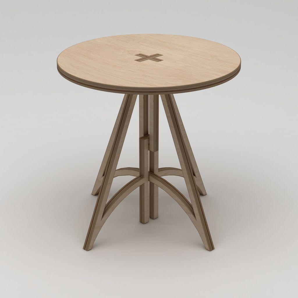 Трпезариска маса Hanah Home Orbis, 75x75x75 см, кафеава