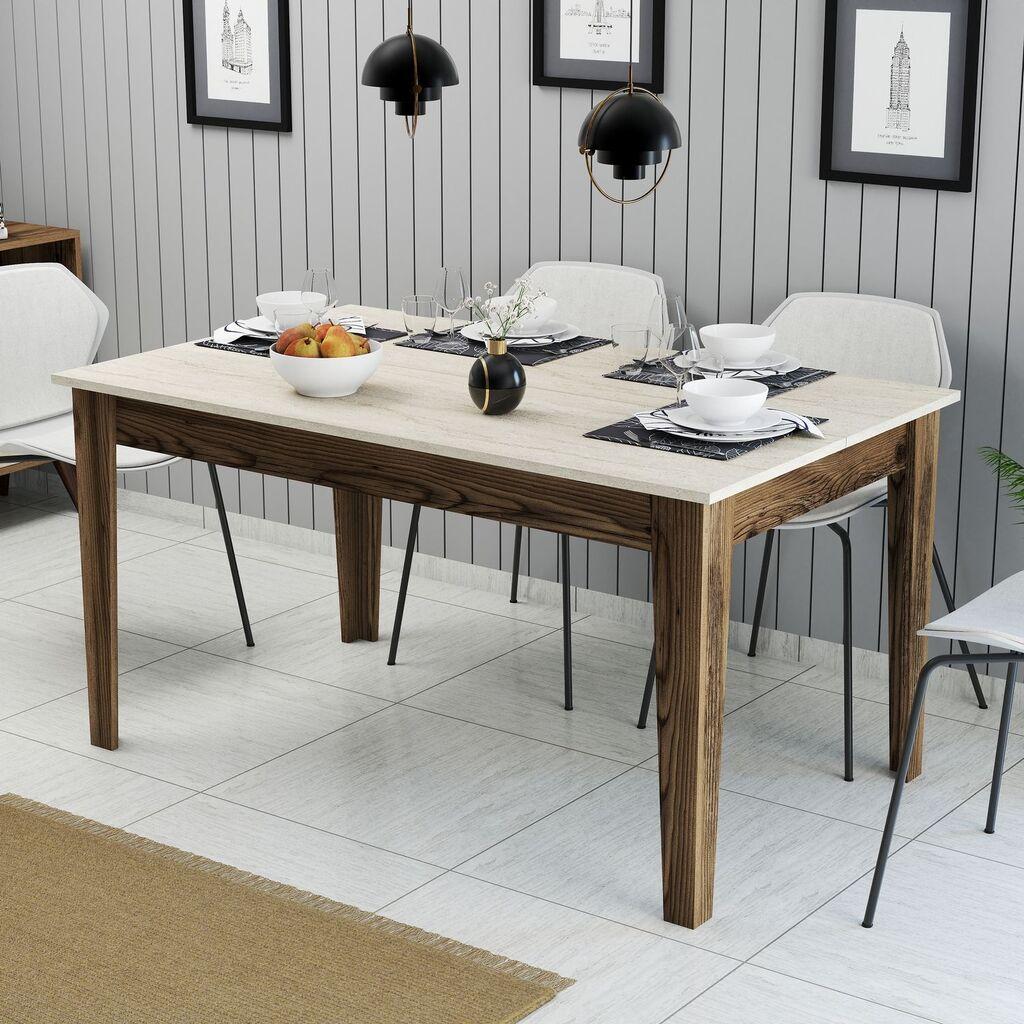 Трпезариска маса Hanah Home Milan 896, 145x75x88 см, бела