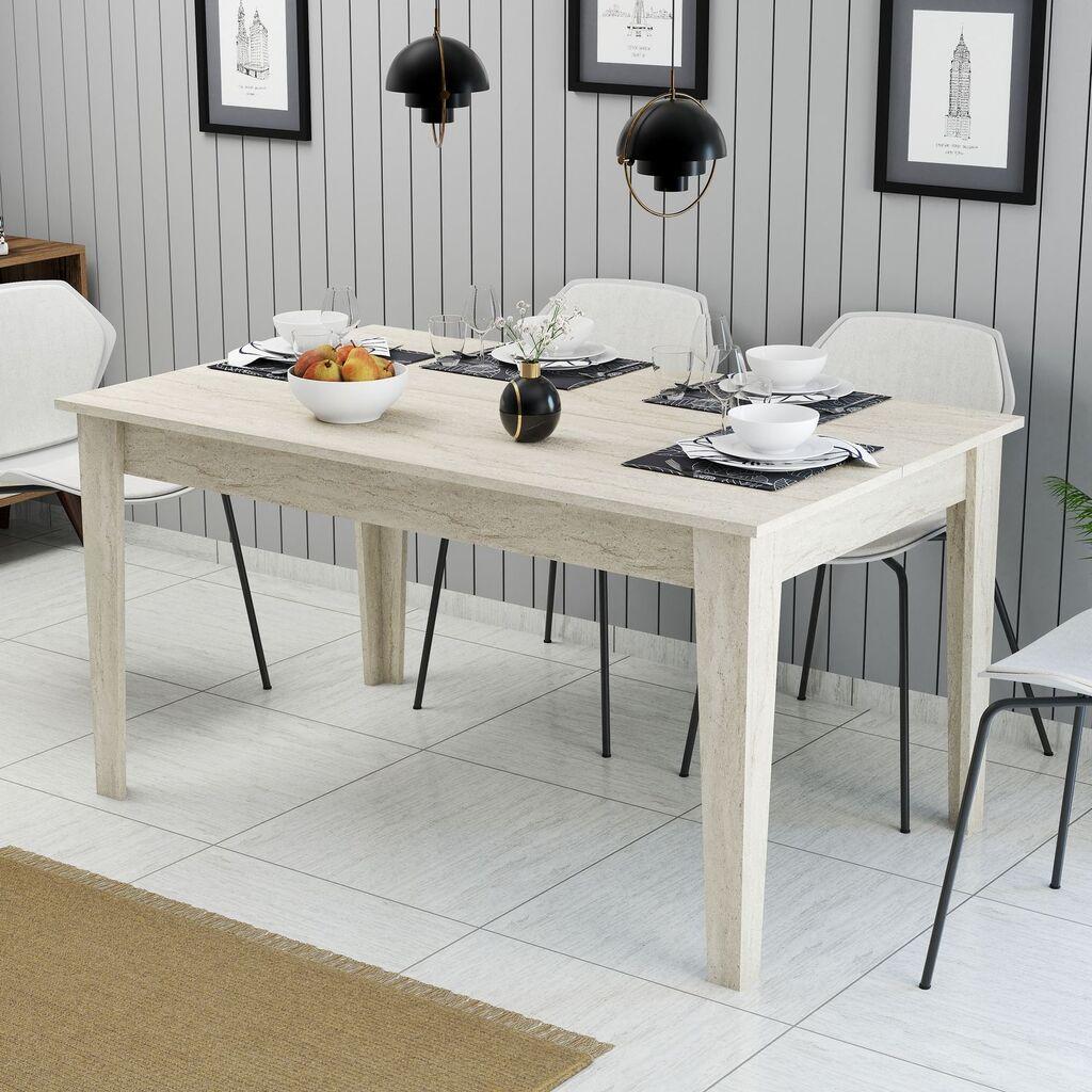Трпезариска маса Hanah Home Milan 896, 145x75x88 см, бела