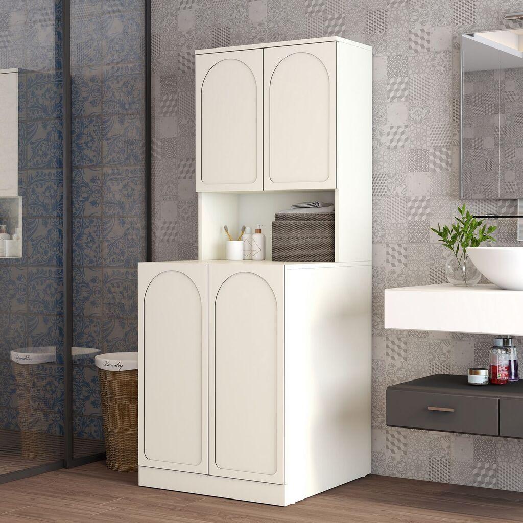 Hanah Home кабинет за машина за перење со вратички Lyon 73, крем боја