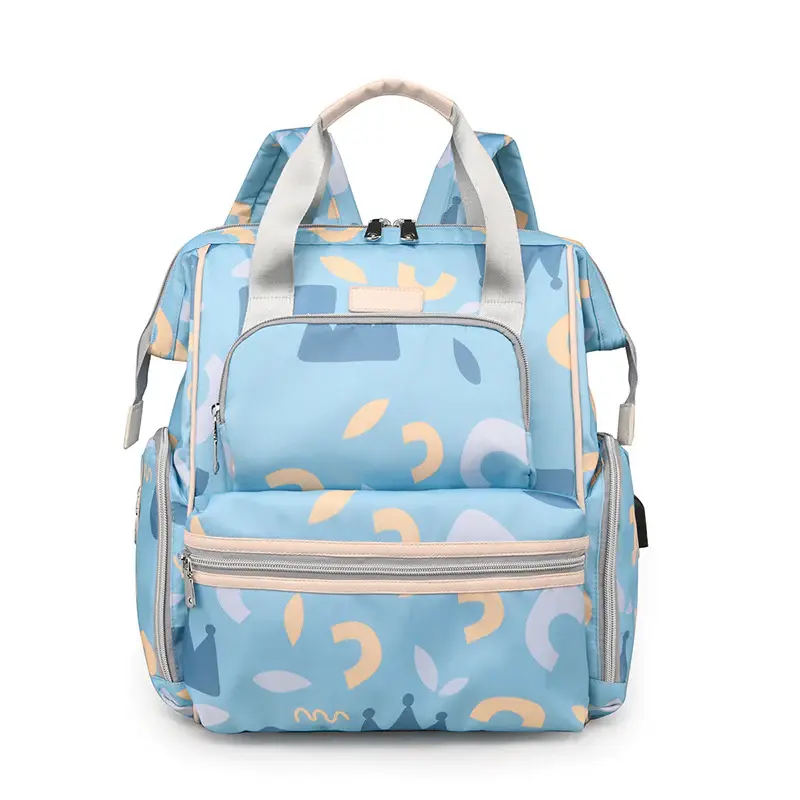 Модерен ранец со шарен дизајн и повеќе прегради