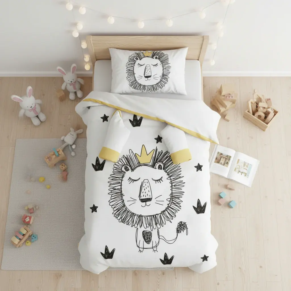 3 во 1 јорган/вреќа за спиење со ракави + перниче Лав 90х150цм