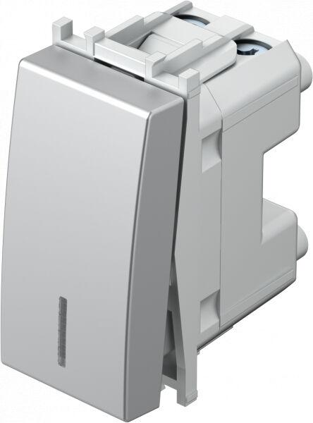 Tem Cates Прекинувач обичен со индикација сребро мат модул TEM SM10ESIN