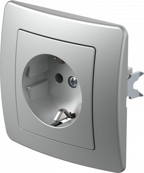 Tem Cates Приклучница шуко сребро ECONOMIC TEM VE10ES