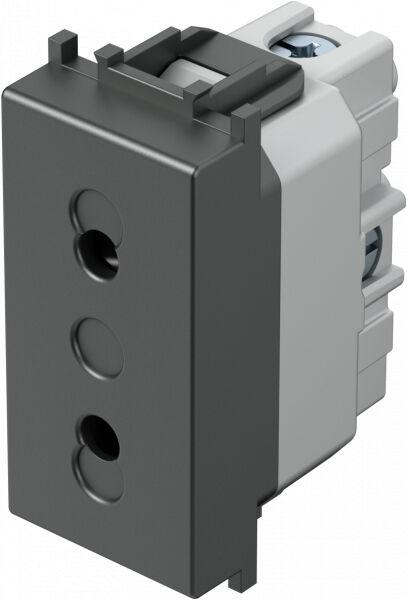 Tem Cates Приклучница италијанска 1М антрацит 2П модул TEM VM20AT