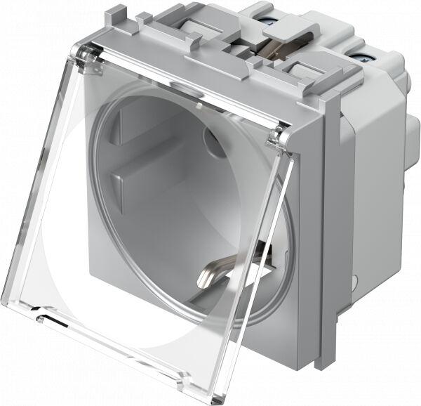 Tem Cates Приклучница II шуко капак сребро Профи модул VM11ST-P