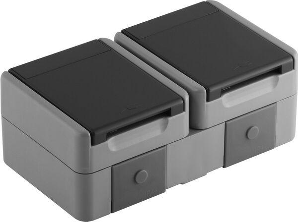 Tem Cates Приклучница шуко дупли ОГ сребро хоризонтален CF10GY