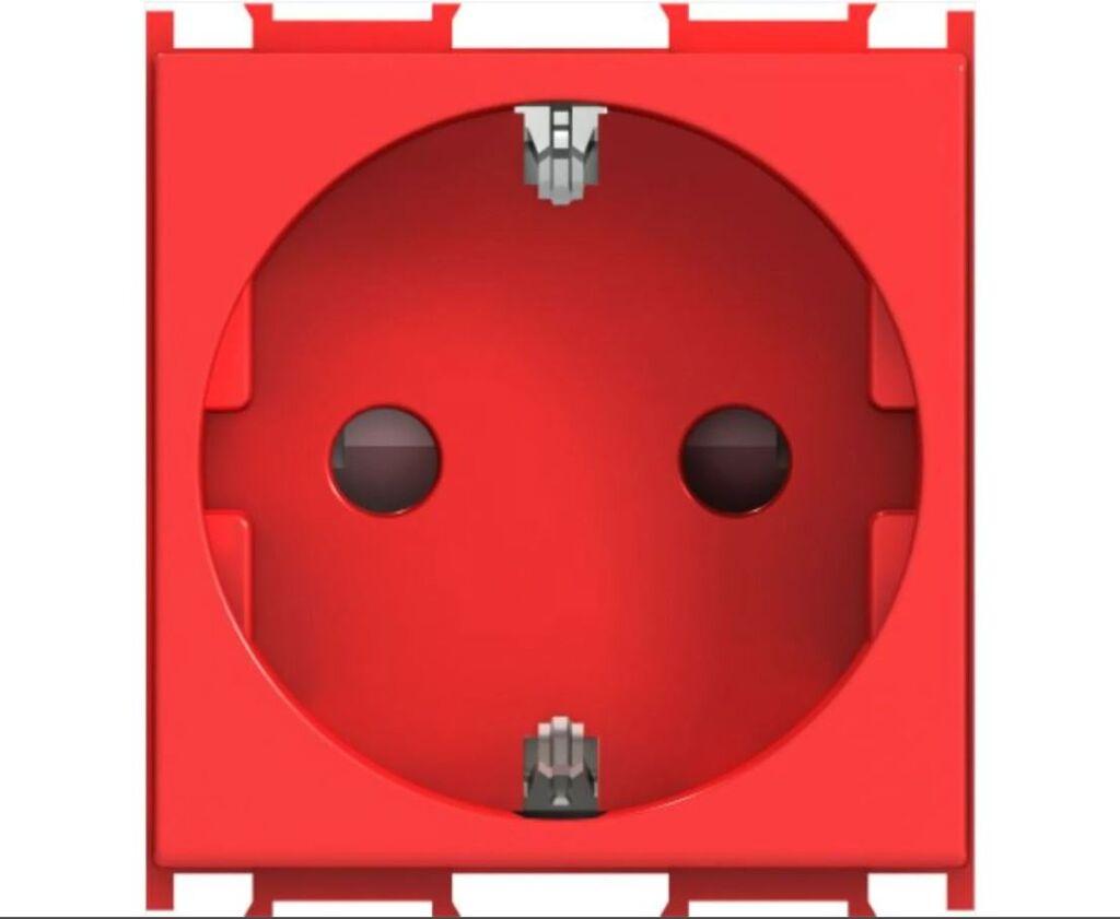 Tem Cates Приклучница II шуко 2М црвена модул VM10RD