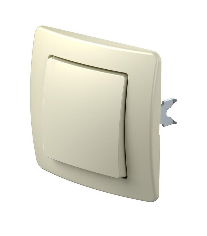 Alfa Electric Прекинувач обичен беж економик со рамка TEM SE10IN