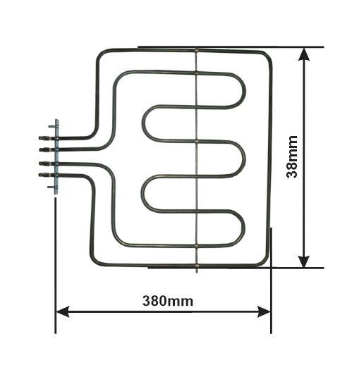 Alfa Electric Електричен грејач за рерна 950+2000W, широк – Gorenje  EGR-RERNA-950-2000W-GOR-S