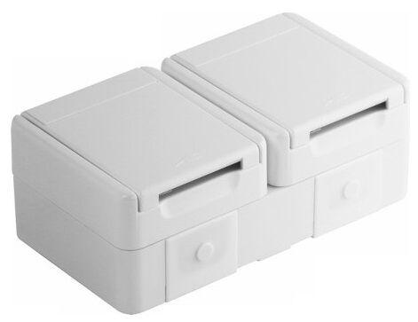 Tem Cates Приклучница шуко дупли ОГ бел хоризонтален CF10PW