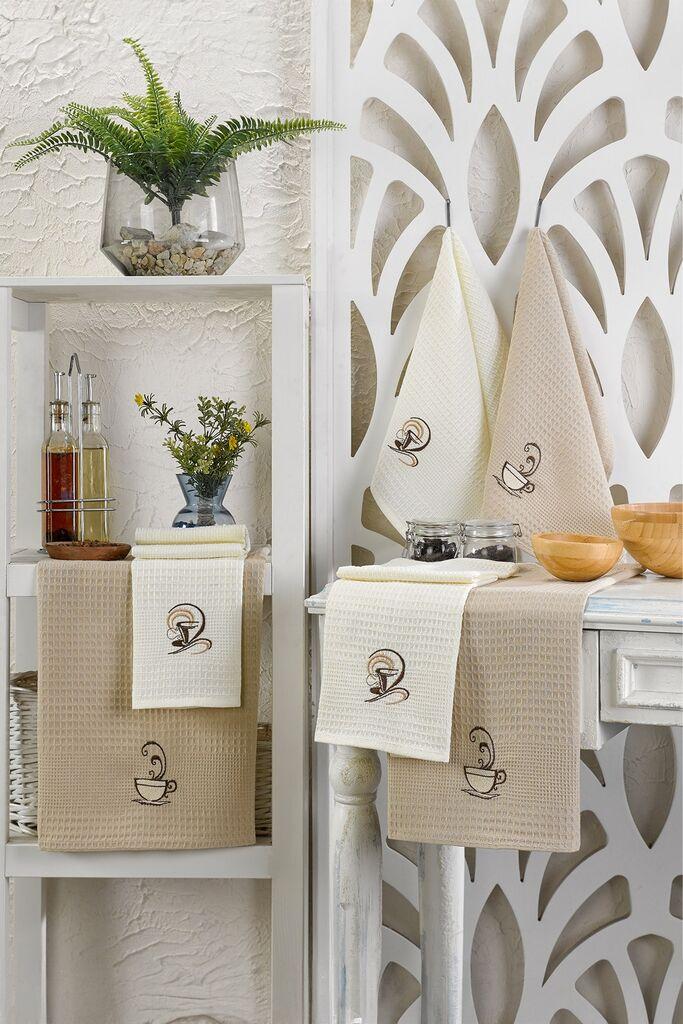 L'essentiel Maison Комплет за кујнска ткаенина Кафе, 6 парчиња, повеќебоен