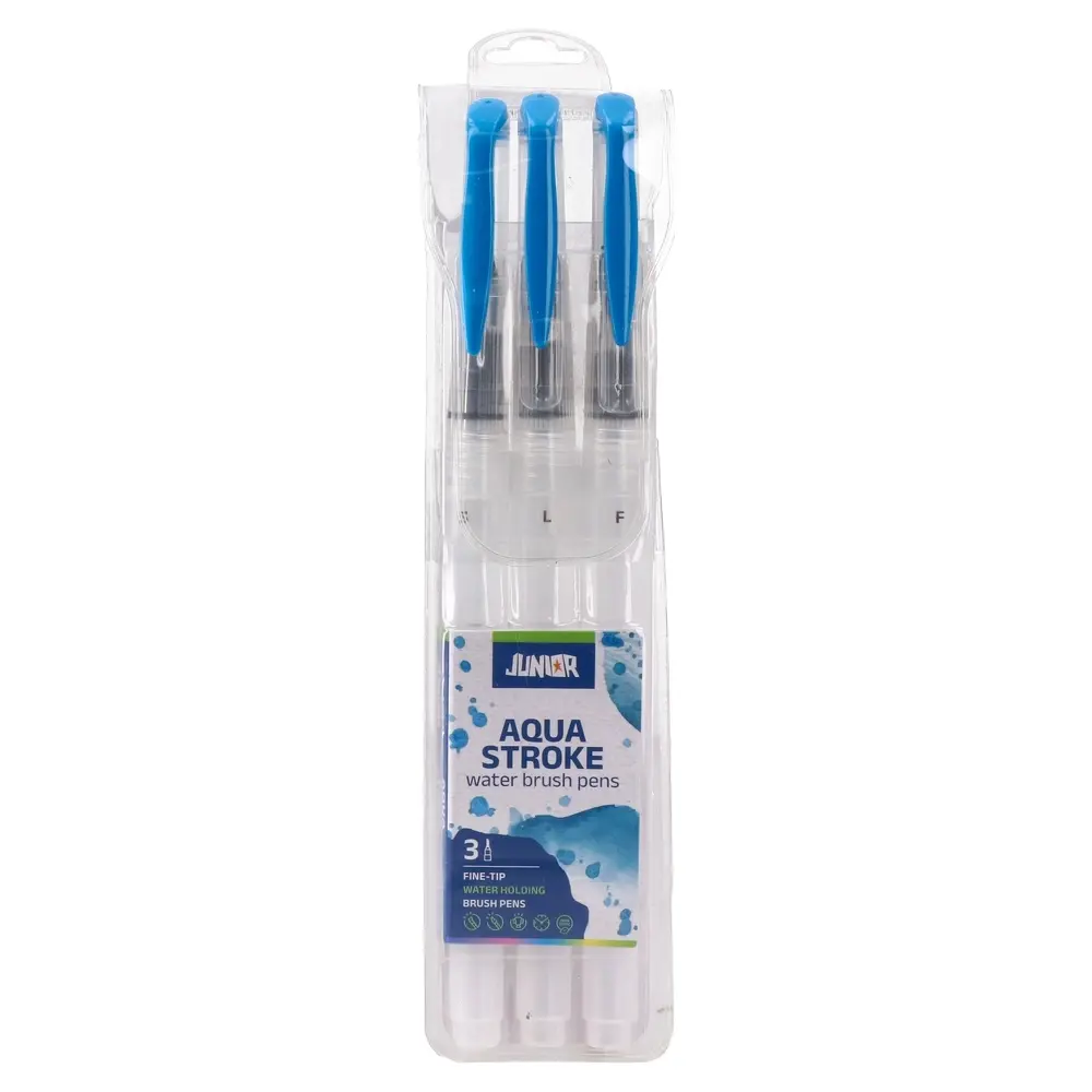 Комплет четки Aqua Stroke со резервоар, рамни и тркалезни, 3 парчиња