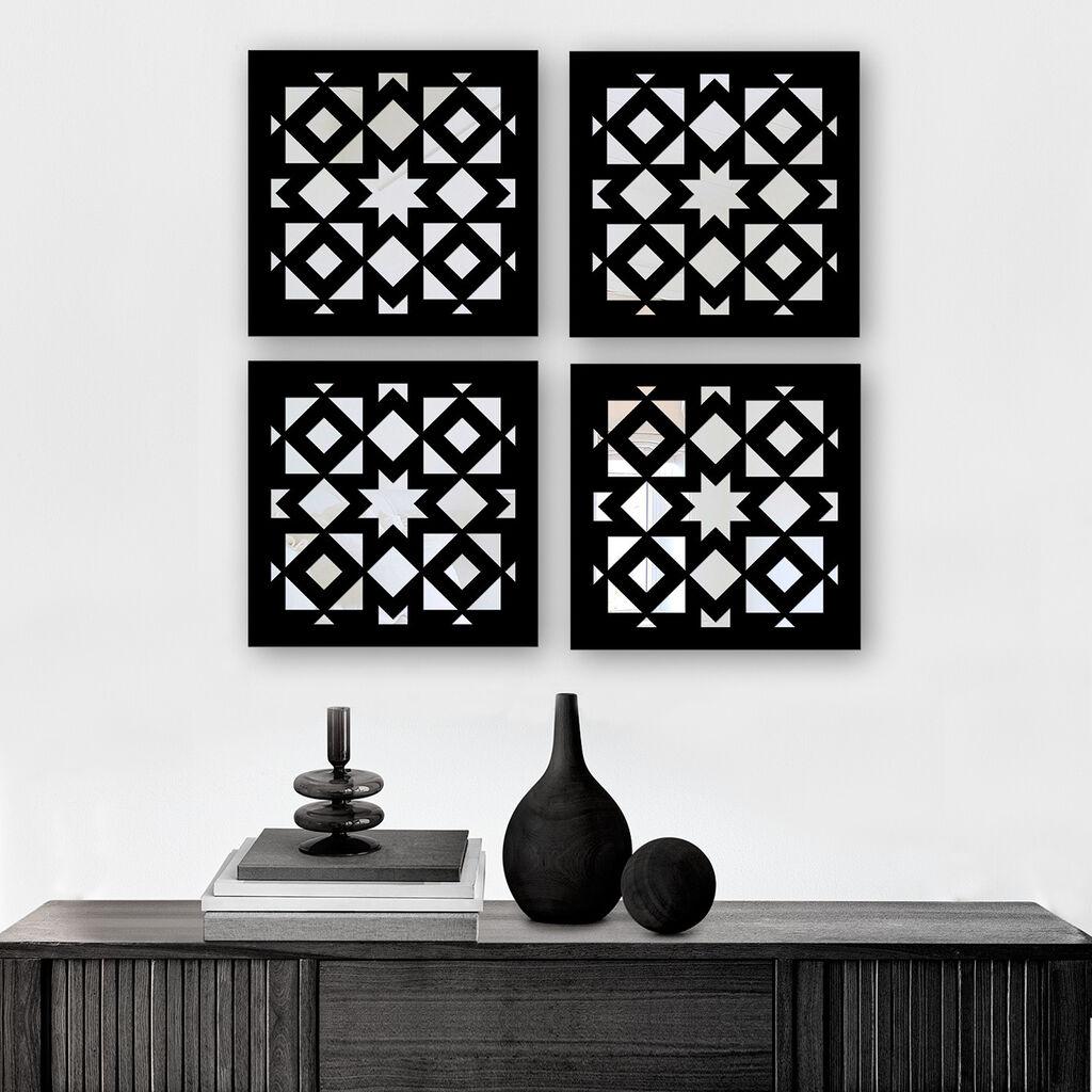 Комплет огледала Wallity SYH15088400391, црни