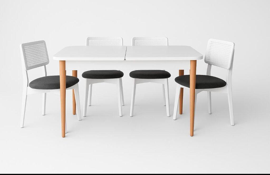 Трпезариски сет Hanah Home Lina, црно-бел