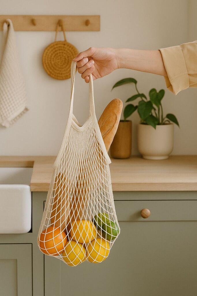 Мрежна чанта од Аберто Дизајн, беж