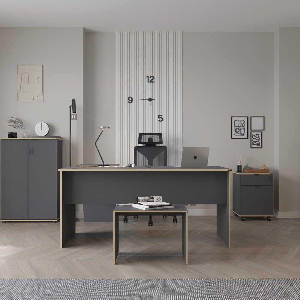 Работна маса Hanah Home Rms-320-Ax-1, 160x75x144 см, антрацит