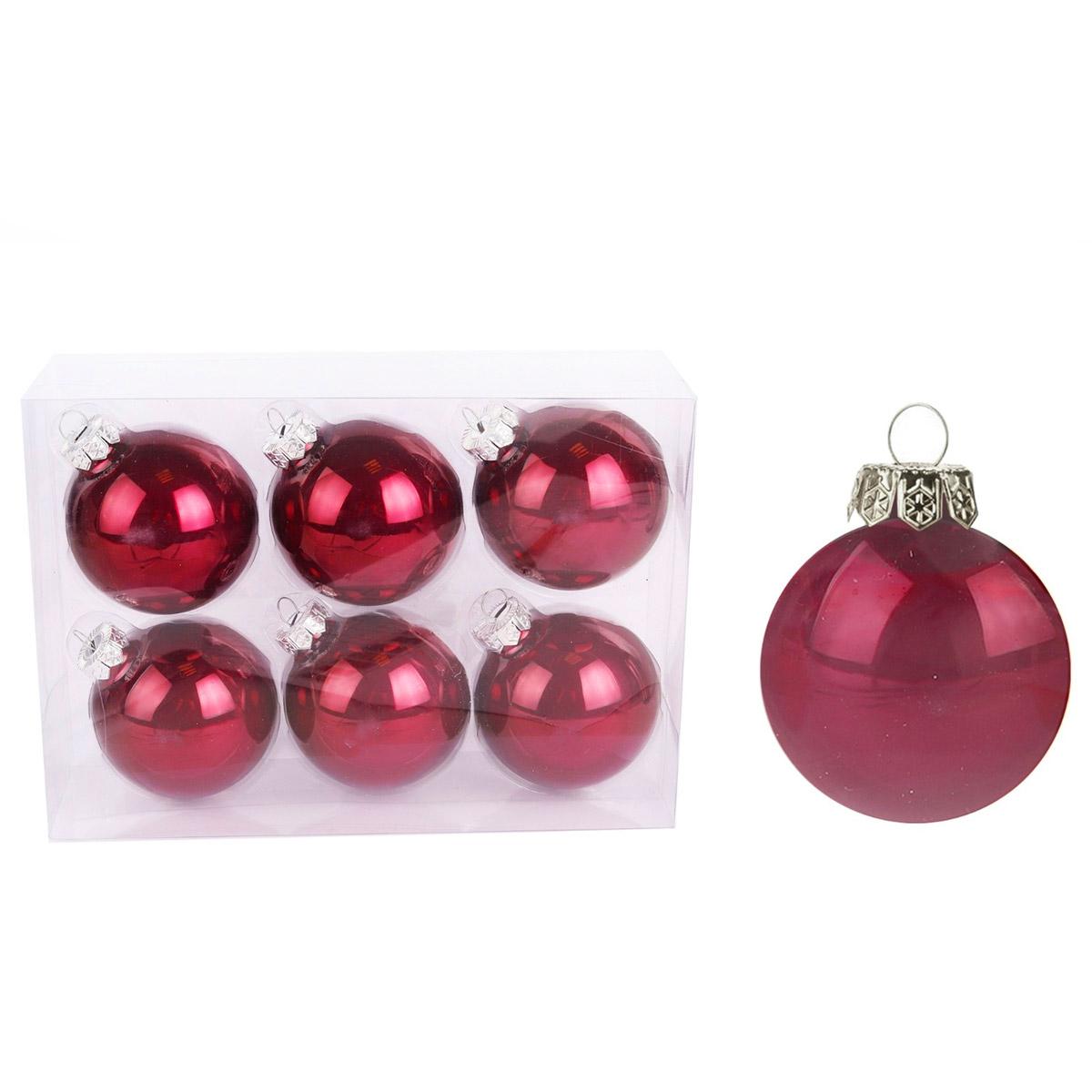 Комплет новогодишни декоративни топчиња NGK71 6 парчиња виолетова