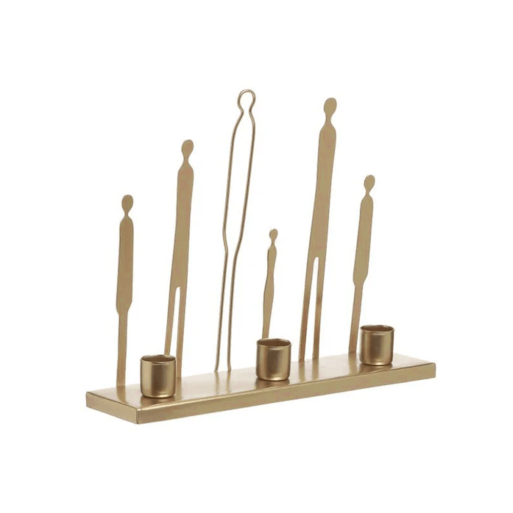 Метален свеќник златен 25х6х21