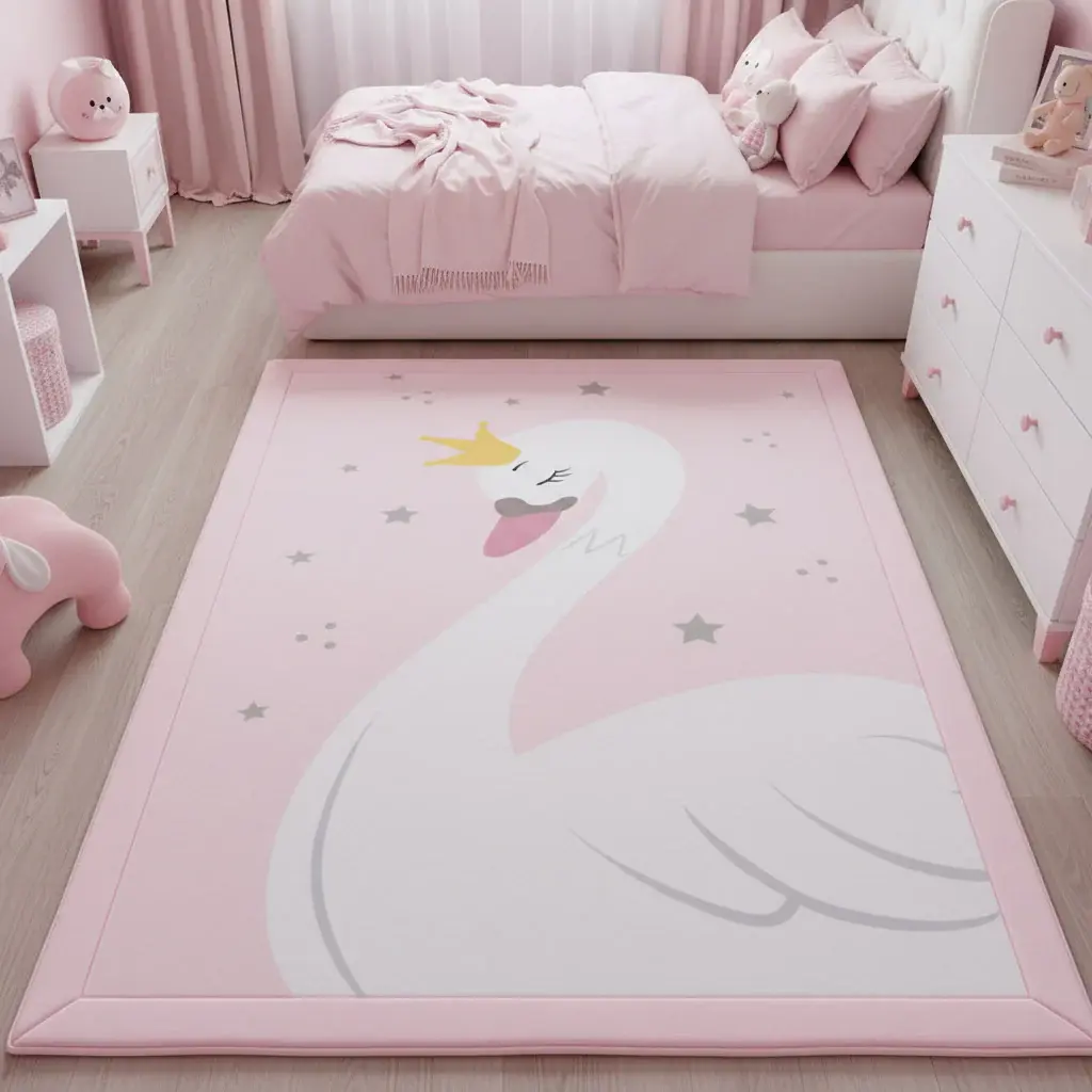 Детски тепих со мемори пена Лебед 150*200cm