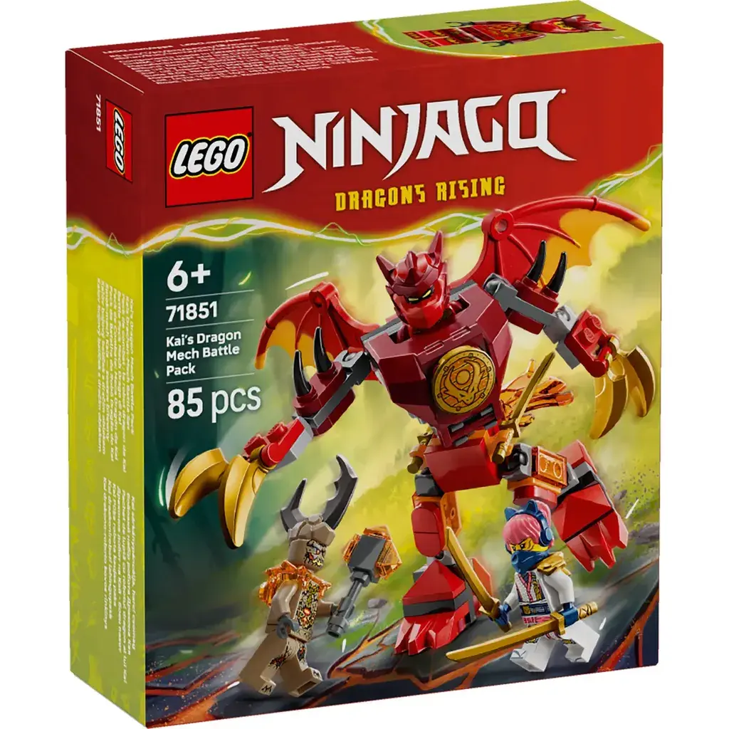 LEGO® NINJAGO® 71851 Комплет за механичка битка со змеј на Каи