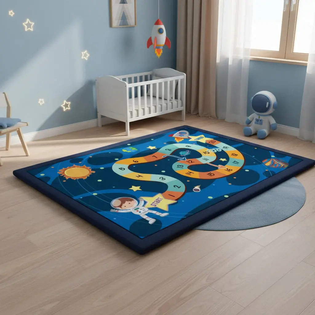 Детски тепих со мемори пена Вселена 100*150cm