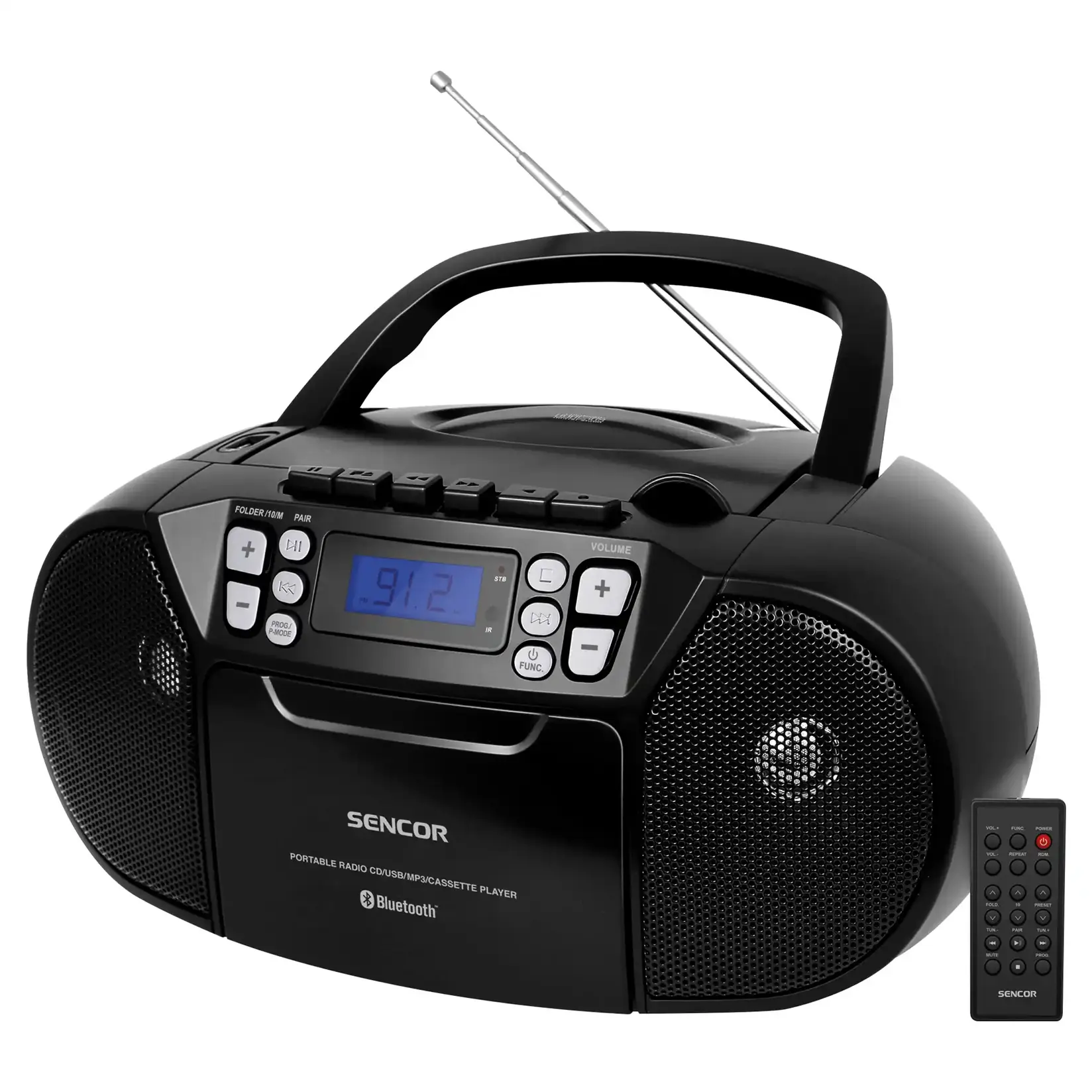 SENCOR Радио ЦД плеер SPT, 3907 B CD, BT, MP3, USB, AUX 3,5 mm, црна