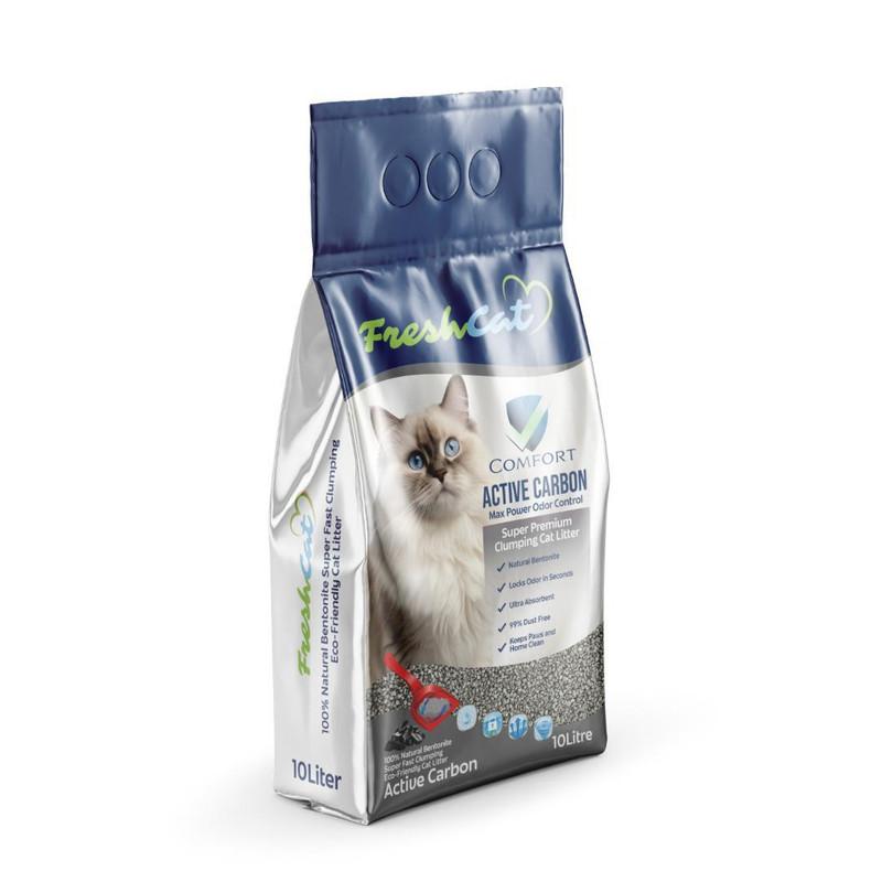 Fresh Cat Песок за мачки, активен јаглен 10l