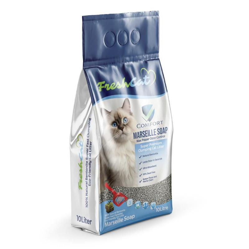 Fresh Cat Песок за мачки, марсејски сапун 10l