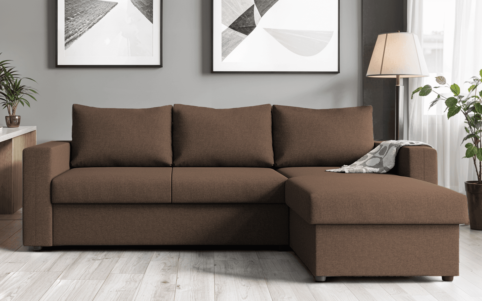 Мебел Ви Аголна Гарнитура Малaга Кафена (0)