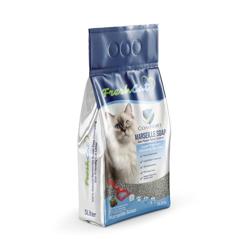 Fresh Cat Песок за мачки, марсејски сапун 5l