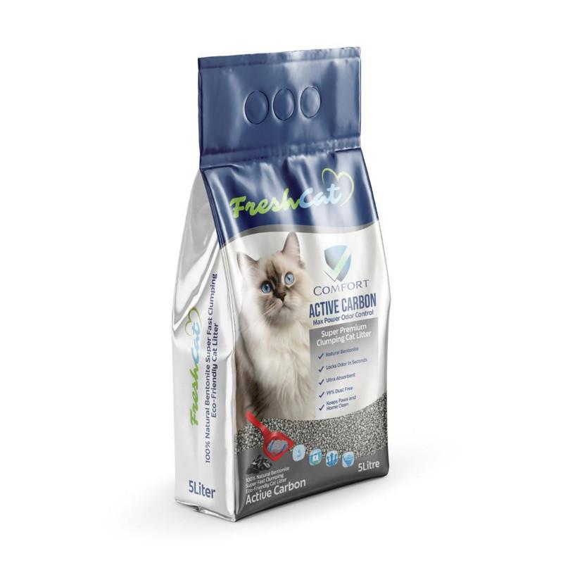 Fresh Cat Песок за мачки, активен јаглен 5l