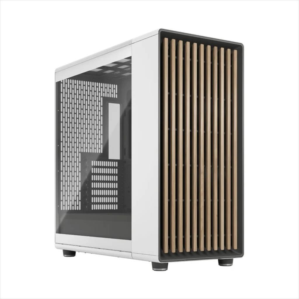 Fractal Куќиште DESIGN E-ATX Mid-Tower NORTH XL RC, 3x140mm Aspect 4-pin PWM fans, w/WINDOW, Front wood panel, бело со стакло, FD-C-NOR1X-06