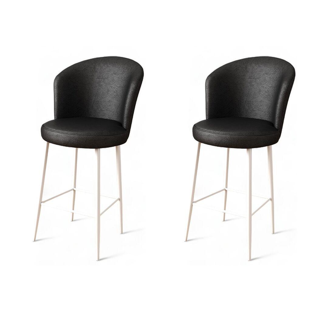 Комплет барски столчиња Hanah Home Uras, 2 парчиња, црно-бели