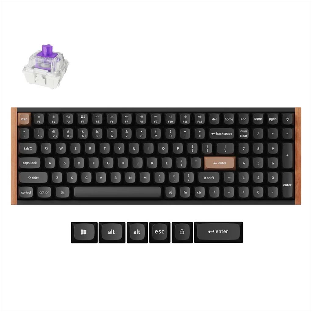 Keychron Механичка Безжчина тастатура K4 HE Special Edition, HS, RGB LED, Full Size, Gateron Double-Rail Magnetic Switch, OSA PBT, Black, K4H-F1