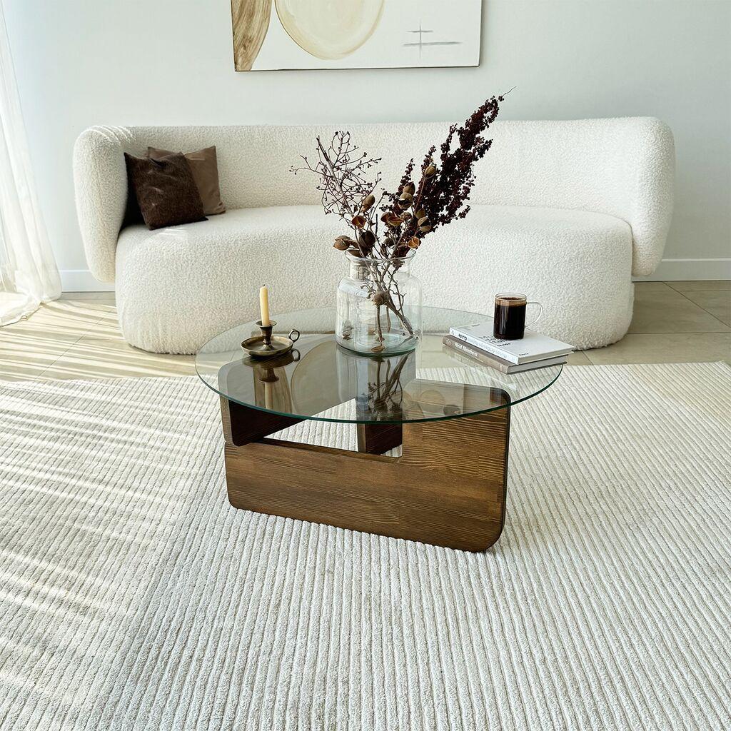 Маса Hanah Home Club Mia, 75x35x75 см, кафеава