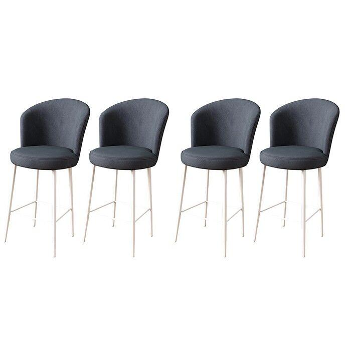 Комплет барски столчиња Hanah Home Alte, 4 парчиња, антрацит-бела