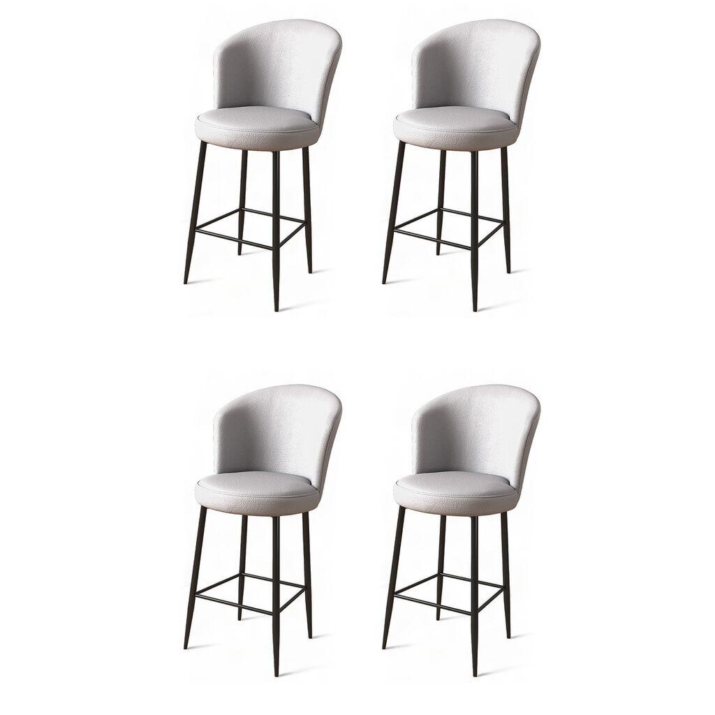 Комплет барски столчиња Hanah Home Uras, 4 парчиња, сиво-црна