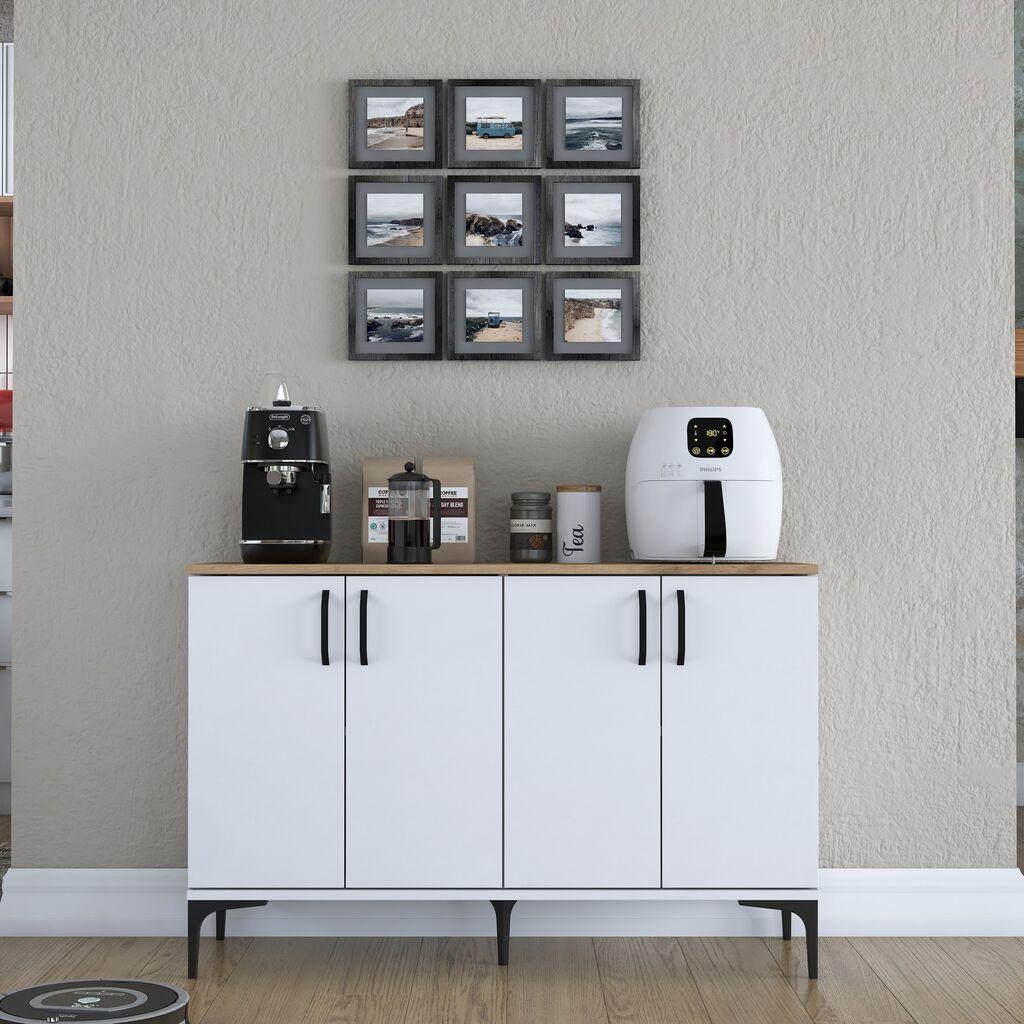 Комода Hanah Home за повеќекратна употреба JE162-3268, 120 x 78,6 x 40 см, бела