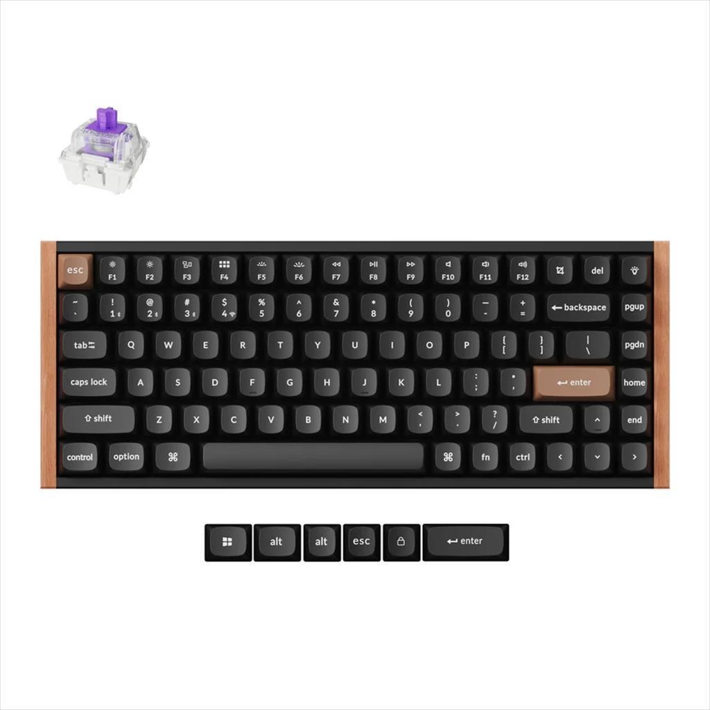 Keychron Механичка Безжчина тастатура K2 HE Special edition, HS, RGB LED 75% Gateron Double-Rail Magnetic Switch, OSA PBT, Black, K2H-F1