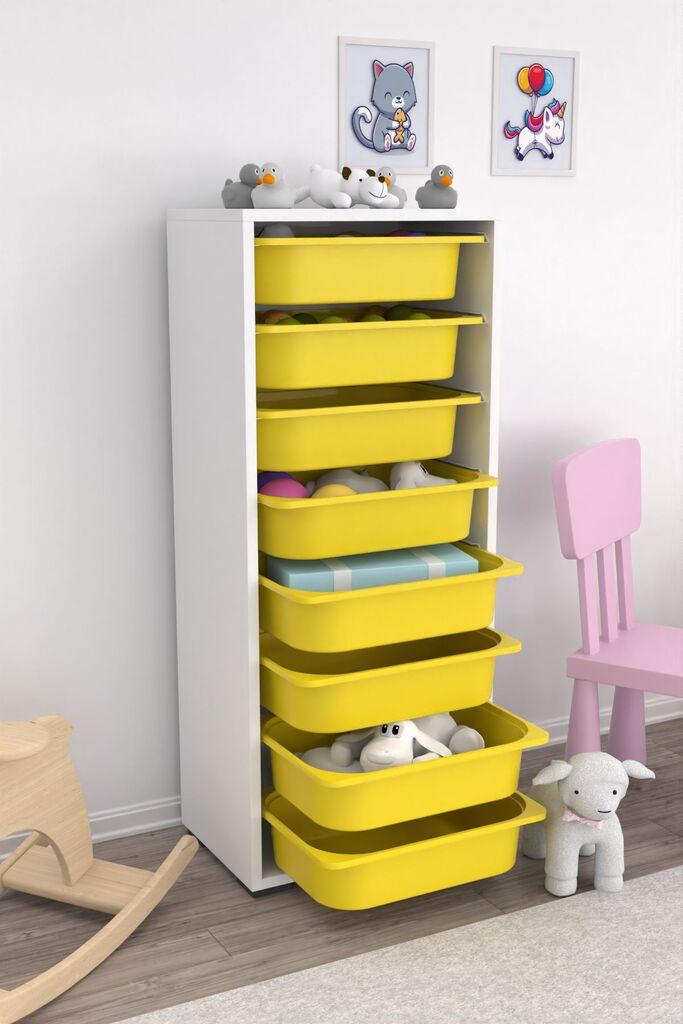 Комода со фиоки Hanah Home за повеќекратна употреба Cara 8N, 45,5 x 109 x 30 см, бела