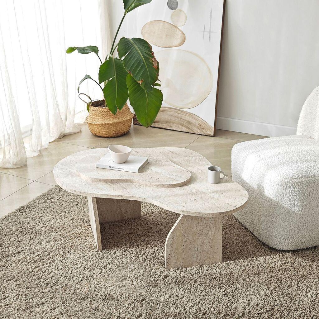 Маса Hanah Home Club Melted, 105x35x65 см, крем боја